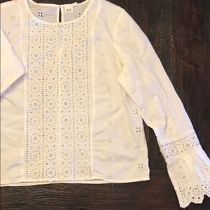 Gap bell sleeve eyelet shirt